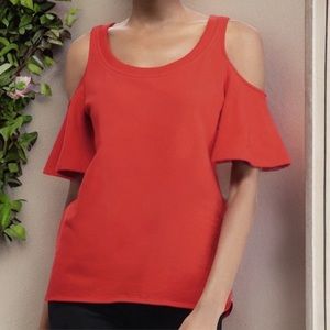 Lauren Ralph Lauren French Terry Cold Shoulder Top